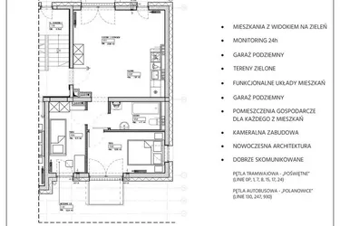 Rzut - Mieszkanie na sprzedaż 3 pokoje o powierzchni 53,34 m² - numer 238/5 w Kamieńskiego 232