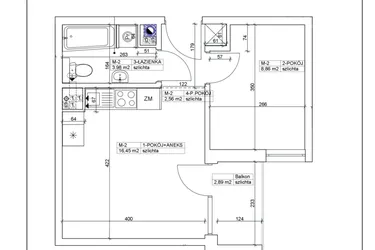 Rzut - Mieszkanie na sprzedaż 2 pokoje o powierzchni 31,85 m² - numer 2 w Bydgoska 19