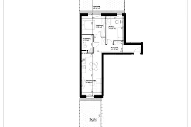 Rzut - Mieszkanie na sprzedaż 3 pokoje o powierzchni 59,59 m² - numer D.25 w Narcyzowe Wzgórza II