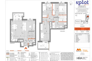 Rzut - Mieszkanie na sprzedaż 4 pokoje o powierzchni 83,02 m² - numer F1.A.06.02 w Splot Wola