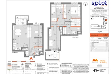 Rzut - Mieszkanie na sprzedaż 4 pokoje o powierzchni 83,02 m² - numer F1.A.06.02 w Splot Wola