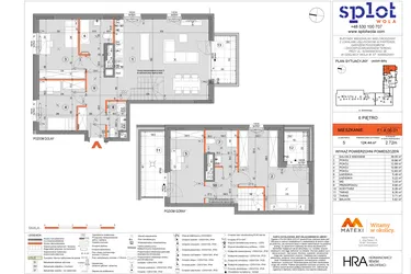 Rzut - Mieszkanie na sprzedaż 5 pokoi o powierzchni 124,44 m² - numer F1.A.06.01 w Splot Wola
