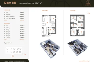 Rzut - Dom na sprzedaż 5 pokoi o powierzchni 110,15 m² - numer 11b w Klif Oksywie