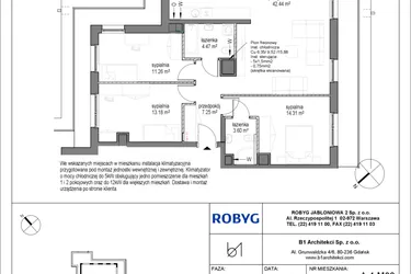 Rzut - Mieszkanie na sprzedaż 4 pokoje o powierzchni 96,51 m² - numer A.4M03 w Kobieli 4