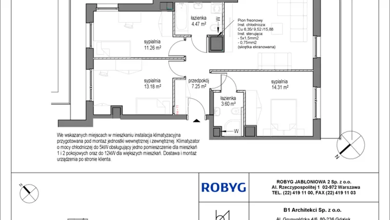 Rzut - Mieszkanie na sprzedaż 4 pokoje o powierzchni 96,51 m² - numer A.4M03 w Kobieli 4