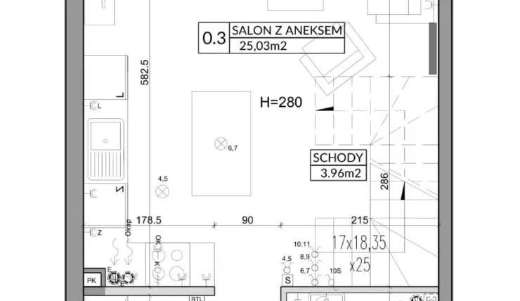 Rzut - Dom na sprzedaż 3 pokoje o powierzchni 72,9 m² - numer 12A w Nova Magdalenka 6