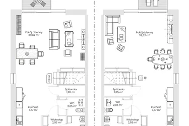 Rzut - Dom na sprzedaż 4 pokoje o powierzchni 113 m² - numer 37 w Osiedle WizaWi