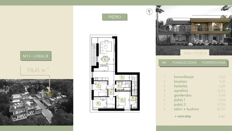 Rzut - Mieszkanie na sprzedaż 4 pokoje o powierzchni 101,03 m² - numer M13-2 w Morelife Apartments etap I i II