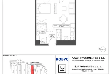 Rzut - Mieszkanie na sprzedaż 1 pokój o powierzchni 33,8 m² - numer C.3M10 w Foresteria