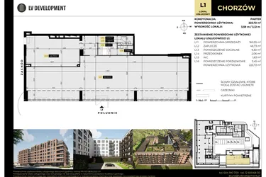Rzut - Lokal użytkowy na sprzedaż 1 pokój o powierzchni 223,72 m² - numer L1 w Tarasy Śląskie