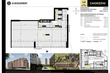 Rzut - Lokal użytkowy na sprzedaż 1 pokój o powierzchni 109,18 m² - numer L2 w Tarasy Śląskie