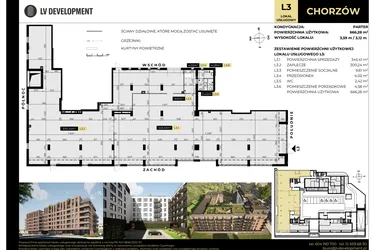 Rzut - Lokal użytkowy na sprzedaż 1 pokój o powierzchni 666,28 m² - numer L3 w Tarasy Śląskie