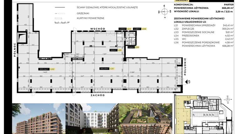 Rzut - Lokal użytkowy na sprzedaż 1 pokój o powierzchni 666,28 m² - numer L3 w Tarasy Śląskie