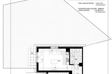 Rzut - Mieszkanie na sprzedaż 1 pokój o powierzchni 37,28 m² - numer C1.1 w Centralna 51C