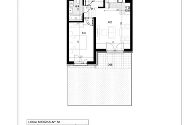 Rzut - Mieszkanie na sprzedaż 2 pokoje o powierzchni 40,62 m² - numer C2.58 w Centralna 51C