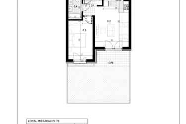 Rzut - Mieszkanie na sprzedaż 2 pokoje o powierzchni 40,47 m² - numer C2.78 w Centralna 51C