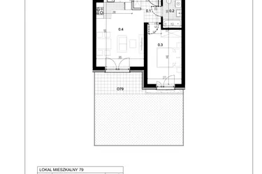 Rzut - Mieszkanie na sprzedaż 2 pokoje o powierzchni 40,62 m² - numer C2.79 w Centralna 51C