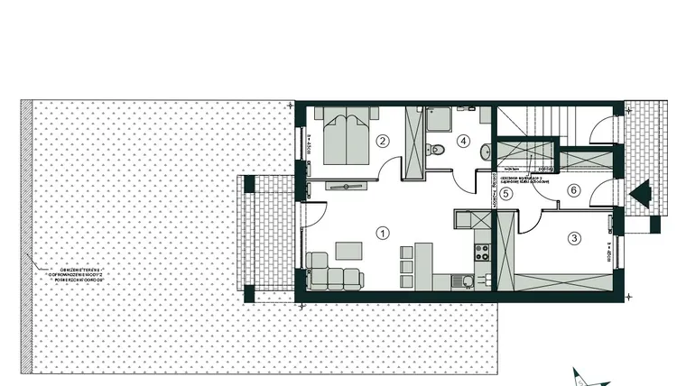 Rzut - Mieszkanie na sprzedaż 3 pokoje o powierzchni 60,22 m² - numer O1 w Aleja Wiśniowa Pogórze