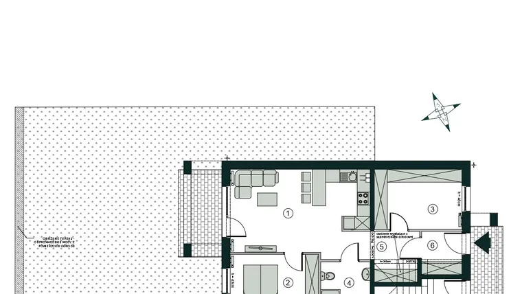Rzut - Mieszkanie na sprzedaż 3 pokoje o powierzchni 59,84 m² - numer P1 w Aleja Wiśniowa Pogórze