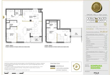Rzut - Mieszkanie na sprzedaż 4 pokoje o powierzchni 91,66 m² - numer WKJ-LM-11 w Wola Księcia Janusza