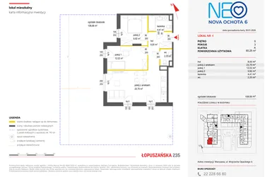 Rzut - Mieszkanie na sprzedaż 3 pokoje o powierzchni 60,25 m² - numer 4 w Neo Nova Ochota 6