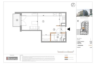 Rzut - Mieszkanie na sprzedaż 1 pokój o powierzchni 36,99 m² - numer A4/1 w 5th Avenue Apartments