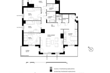 Rzut - Mieszkanie na sprzedaż 5 pokoi o powierzchni 143,94 m² - numer A1.10.2 w Małokacka