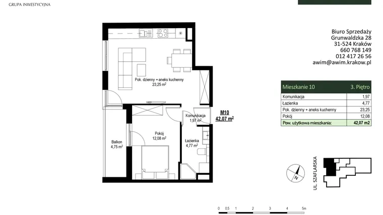 Rzut - Mieszkanie na sprzedaż 5 pokoi o powierzchni 106,44 m² - numer M10 w Szaflarska 9