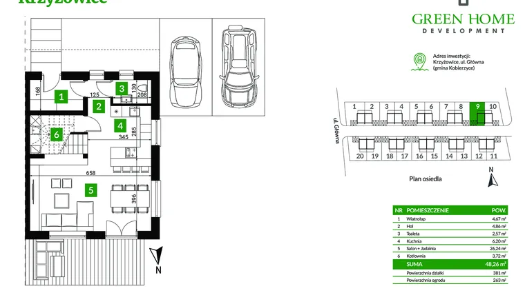 Rzut - Dom na sprzedaż 5 pokoi o powierzchni 104,92 m² - numer 9 w Nowe Krzyżowice II