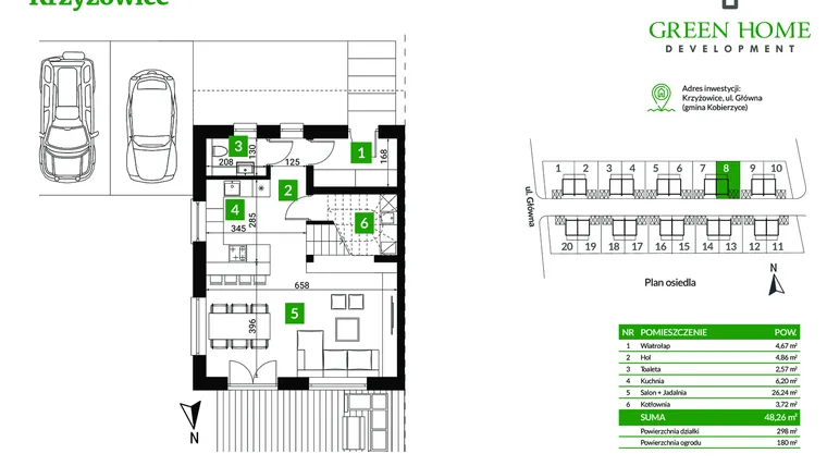 Rzut - Dom na sprzedaż 5 pokoi o powierzchni 104,92 m² - numer 8 w Nowe Krzyżowice II