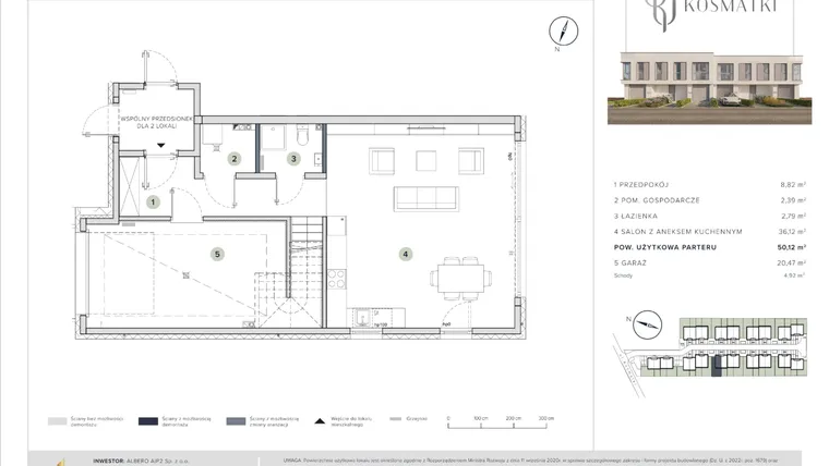 Rzut - Dom na sprzedaż 5 pokoi o powierzchni 158,28 m² - numer 5.A w Oaza Kosmatki