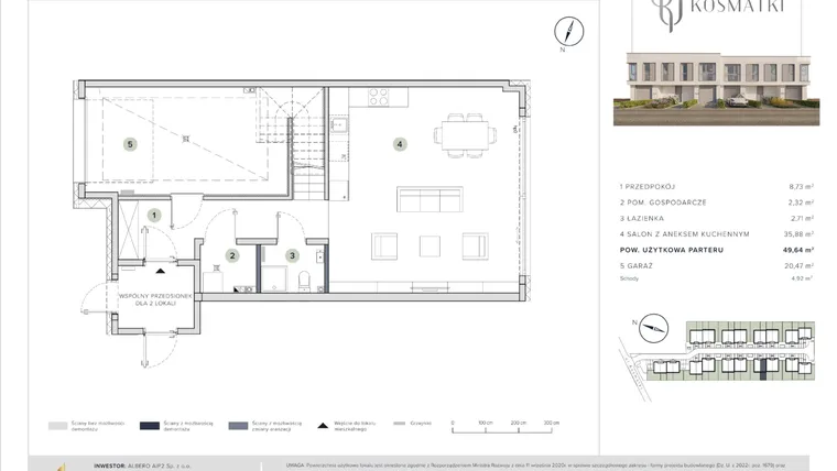 Rzut - Dom na sprzedaż 5 pokoi o powierzchni 155,88 m² - numer 7.B w Oaza Kosmatki