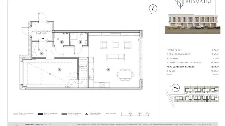 Rzut - Dom na sprzedaż 5 pokoi o powierzchni 155,88 m² - numer 8.B w Oaza Kosmatki