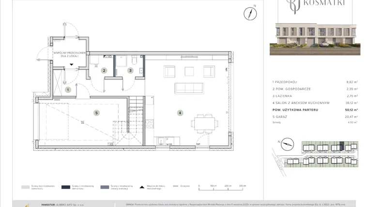 Rzut - Dom na sprzedaż 5 pokoi o powierzchni 158,28 m² - numer 13.A w Oaza Kosmatki