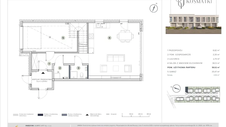 Rzut - Dom na sprzedaż 5 pokoi o powierzchni 158,28 m² - numer 18.A w Oaza Kosmatki
