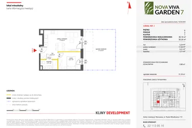Rzut - Mieszkanie na sprzedaż 2 pokoje o powierzchni 35,3 m² - numer 2 w Nova Viva Garden 7