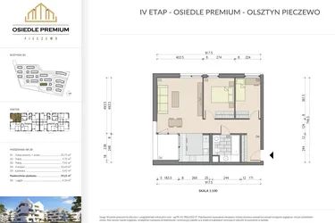 Rzut - Mieszkanie na sprzedaż 3 pokoje o powierzchni 59,21 m² - numer B1.28 w Osiedle Premium etap IV