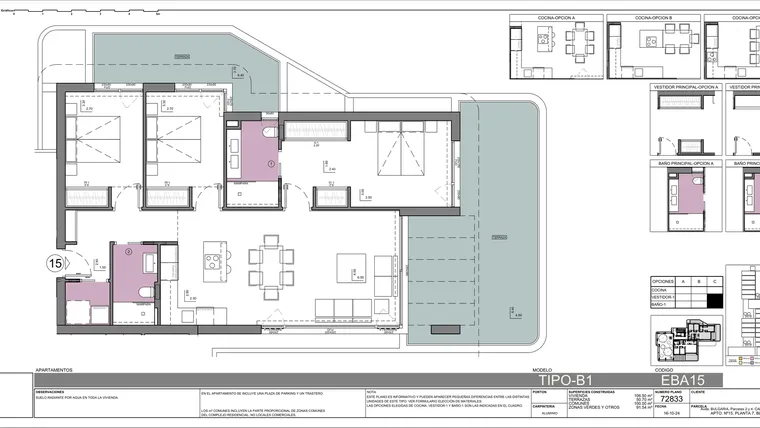 Rzut - Mieszkanie na sprzedaż 3 pokoje o powierzchni 348 m² - numer 7-A w Apartamenty w Calpe - 85885624