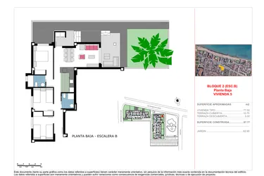 Rzut - Mieszkanie na sprzedaż 3 pokoje o powierzchni 87,77 m² - numer 0.5 w Apartamenty w Denia - 14869890