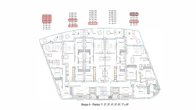 Rzut - Mieszkanie na sprzedaż 2 pokoje o powierzchni 97,44 m² - numer 1-D w Apartamenty w La Manga del Mar Menor - 98899735