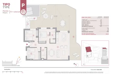 Rzut - Mieszkanie na sprzedaż 3 pokoje o powierzchni 343,65 m² - numer 10-P w Apartamenty w Calpe - 64774338