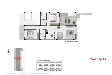 Rzut - Dom na sprzedaż 2 pokoje o powierzchni 88,62 m² - numer 13 w Domy w Pilar de la Horadada - 62773019