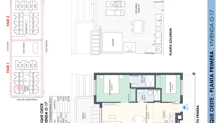 Rzut - Mieszkanie na sprzedaż 2 pokoje o powierzchni 109,98 m² - numer 17 w Apartamenty w Pilar de la Horadada - 27124096