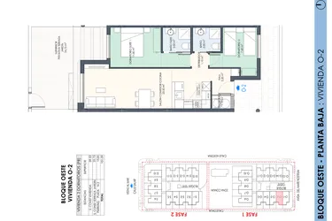 Rzut - Mieszkanie na sprzedaż 2 pokoje o powierzchni 101,09 m² - numer 2 w Apartamenty w Pilar de la Horadada - 27124096