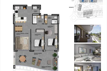 Rzut - Mieszkanie na sprzedaż 2 pokoje o powierzchni 100 m² - numer 15 w Apartamenty w Finestrat - 25789945