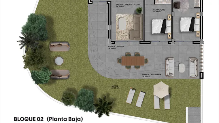 Rzut - Mieszkanie na sprzedaż 3 pokoje o powierzchni 131,5 m² - numer 10 w Apartamenty w Finestrat - 25789945