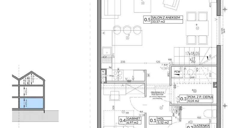 Rzut - Dom na sprzedaż 6 pokoi o powierzchni 143,04 m² - numer 4B w Wille przy Lesie etap II