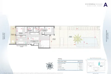 Rzut - Mieszkanie na sprzedaż 3 pokoje o powierzchni 229,27 m² - numer 0-EG-A w Apartamenty w La Manga del Mar Menor - 47236454