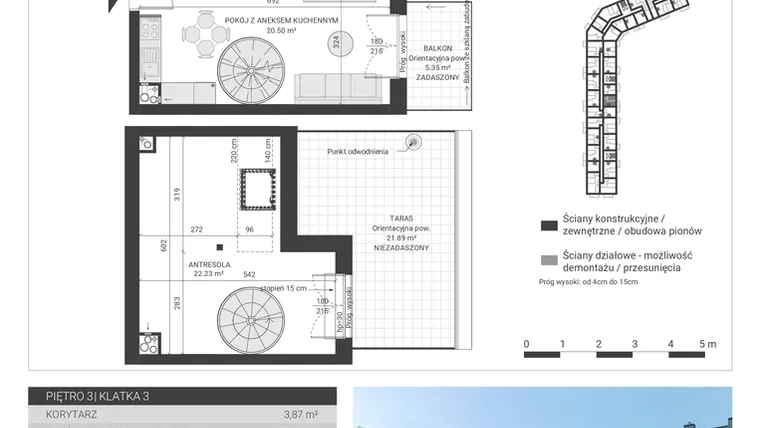 Rzut - Mieszkanie na sprzedaż 3 pokoje o powierzchni 62,47 m² - numer 77 w Ignatki Forest etap II