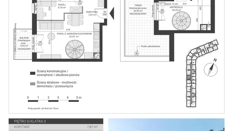 Rzut - Mieszkanie na sprzedaż 3 pokoje o powierzchni 75,11 m² - numer 80 w Ignatki Forest etap II